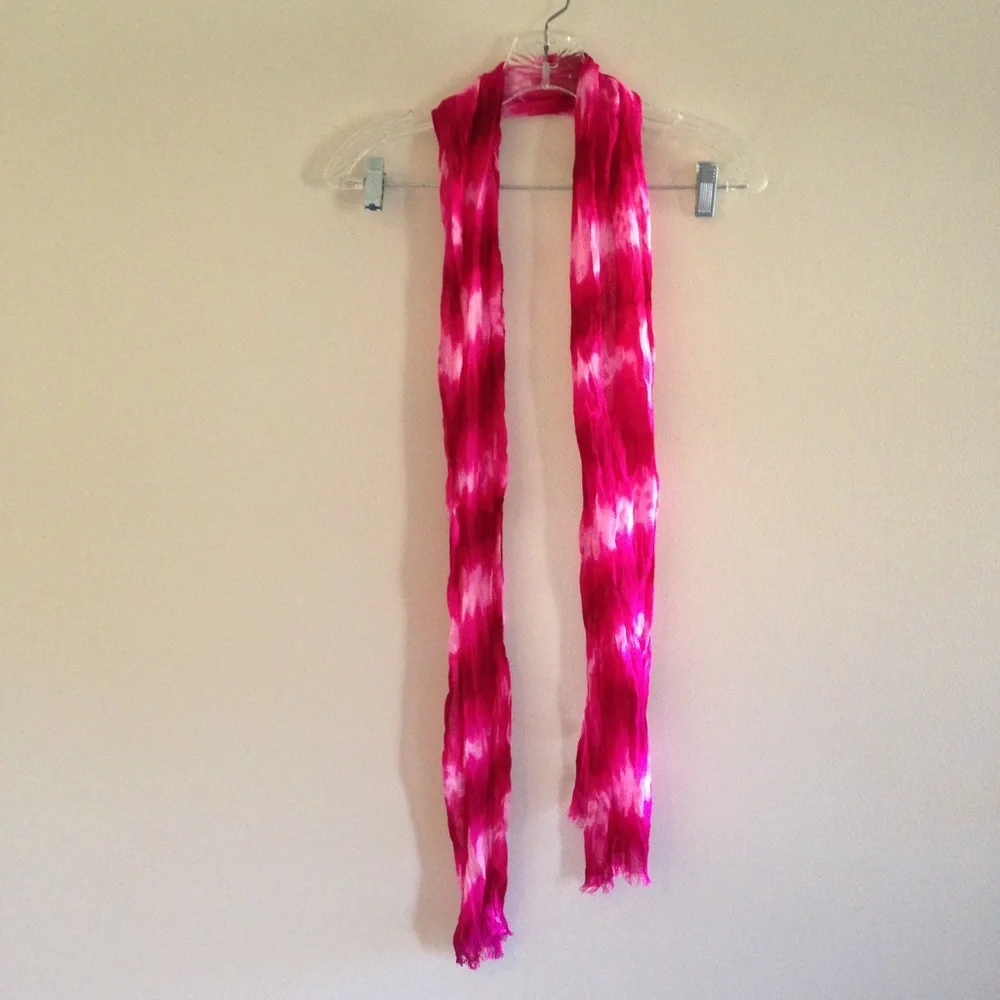Hot Pink Tie-Dye Rectangle Scarf